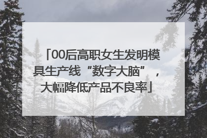 00后高职女生发明模具生产线“数字大脑”，大幅降低产品不良率