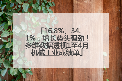 16.8%、34.1%，增长势头强劲！多维数据透视1至4月机械工业成绩单