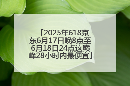 2025年618京东6月17日晚8点至6月18日24点这巅峰28小时内最便宜
