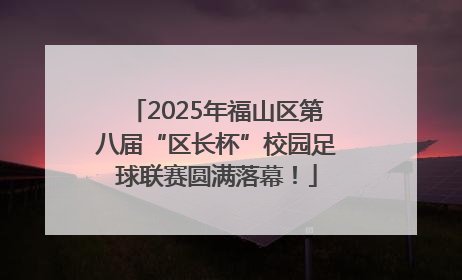 2025年福山区第八届“区长杯”校园足球联赛圆满落幕！