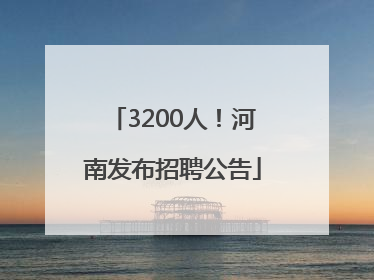 3200人！河南发布招聘公告
