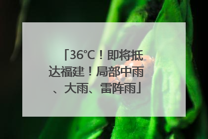 36℃！即将抵达福建！局部中雨、大雨、雷阵雨