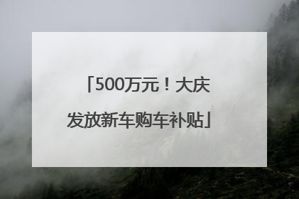 500万元！大庆发放新车购车补贴